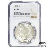 1890 Morgan Silver Dollar NGC MS63