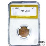 1863 Indian Head Cent PGA MS63