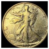 1927-S Silver Walking Liberty Half Dollar  NEARLY
