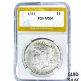1921 Silver Peace Dollar PGA MS64