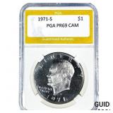 1971-S Eisenhower Dollar PGA PR69 DCAM