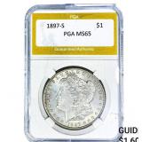 1897-S Morgan Silver Dollar PGA MS65