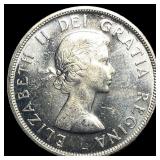 1958 Silver Dollar Canada British Columbia UNCIRCU