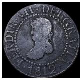 1812 Spain Majorca Ferdinand VII Bronze 12 Dineros