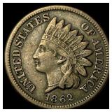 1862 Copper-Nickel Indian Head Cent NEARLY UNCIRCU