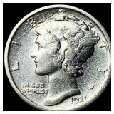 1921 Silver Mercury Dime CLOSELY UNCIRCULATED