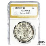 1880-CC Morgan Silver Dollar PGA AU58