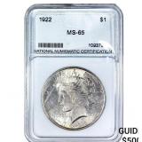 1922 Silver Peace Dollar PGA MS65