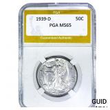 1939-D Walking Liberty Half Dollar PGA MS65