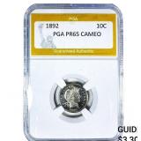 1892 Barber Dime PGA PR65 Cameo