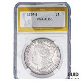 1894-S Morgan Silver Dollar PGA AU53