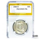 1960-D Franklin Half Dollar PGA MS65 FBL