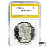 1885-CC Morgan Silver Dollar PGA MS64 PL