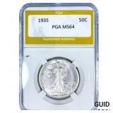1935 Walking Liberty Half Dollar PGA MS64