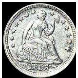 1853 Arrows Seated Liberty Half Dime CLOSELY UNCIR