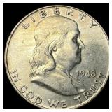 1948 Franklin Silver Half Dollar CHOICE AU