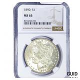 1890 Morgan Silver Dollar NGC MS63