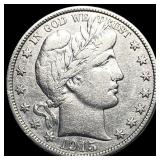 1915-D Silver Barber Half Dollar NEARLY UNCIRCULAT