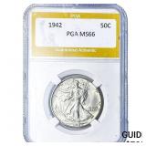 1942 Walking Liberty Half Dollar PGA MS66