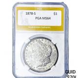 1878-S Morgan Silver Dollar PGA MS64