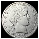 1907-D Silver Barber Half Dollar LIGHTLY CIRCULATE