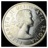1958 Silver Dollar Canada British Columbia UNCIRCU