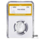 1892 Barber Quarter PGA MS66