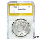 1923-S Silver Peace Dollar PGA MS64