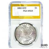 1882-O/O Morgan Silver Dollar PGA MS64