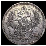 1869 Russia Silver 20 Kopeks
