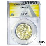 1944 Walking Liberty Half Dollar ANACS MS64