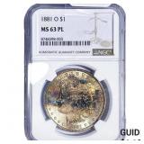 1881-O Morgan Silver Dollar NGC MS63 PL