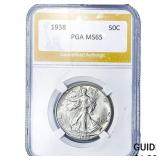 1938 Walking Liberty Half Dollar PGA MS65