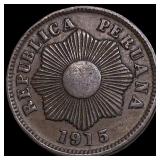 1915 Peru Bronze 1 Centavo