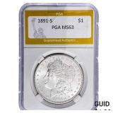 1891-S Morgan Silver Dollar PGA MS63