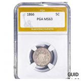 1866 Shield Nickel PGA MS63