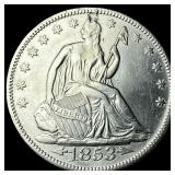 1853 Arrows Seated Liberty Half Dollar CLOSELY UNC