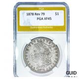 1878 Rev 79 Morgan Silver Dollar PGA XF45