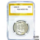 1960-D Franklin Half Dollar PGA MS65 FBL