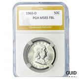 1960-D Franklin Half Dollar PGA MS65 FBL
