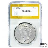 1926 Silver Peace Dollar PGA MS64