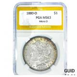 1880-O Morgan Silver Dollar PGA MS63 Micro O