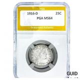 1916-D Barber Quarter PGA MS64