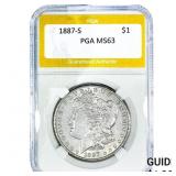 1887-S Morgan Silver Dollar PGA MS63