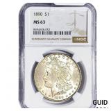 1890 Morgan Silver Dollar NGC MS63