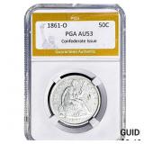 1861-O Seated Liberty Half Dollar PGA AU53 Confede