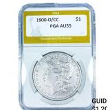 1900-O/CC Morgan Silver Dollar PGA AU55
