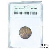 1914-D Wheat Cent ANACS F15