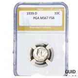 1939-D Mercury Silver Dime PGA MS67FSB