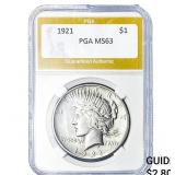 1921 Silver Peace Dollar PGA MS63